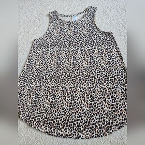 🌈O.N. Luxe Rayon Spandex Leopard Print Sleeveless Top